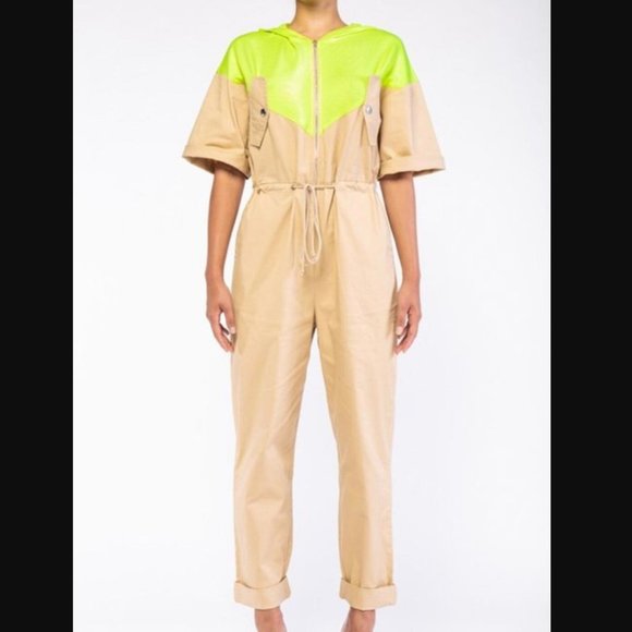 Rehab Lab Pants - Rehab Lab | Beige & Yellow Coveralls Jumpsuit NWT